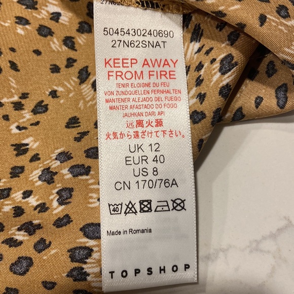 NWT Topshop Mustard/Black Leopard Print Flounce Maxi Skirt - Size 8 EUC - Picture 9 of 13